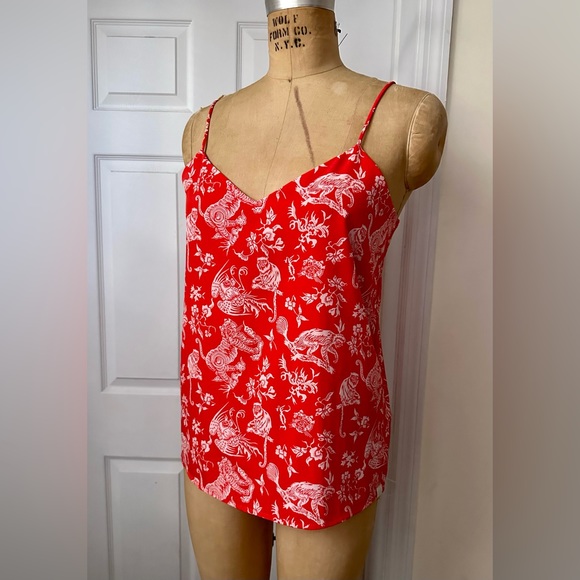 Scotch‎ & Soda Chinoiserie Camisole Strappy Top, Red & White, Size M - Picture 1 of 5